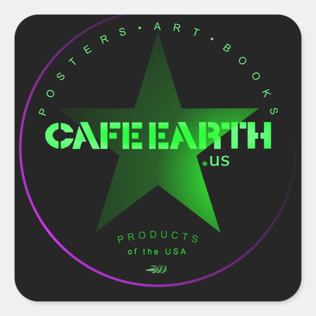 Sticker Carré Cafe Earth Musuem (Devant)