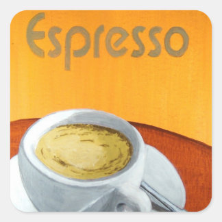 Sticker Carré Café Espresso vintage