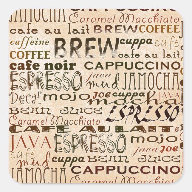 Sticker Carré Café Et Crème (Devant)