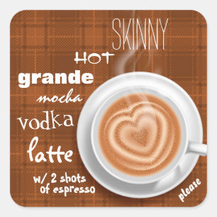 Sticker Carré Café pour personnes stressées et surchargées de tr