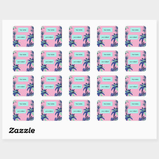 Sticker Carré Cahier personnalisé sur un sujet floral esthétique