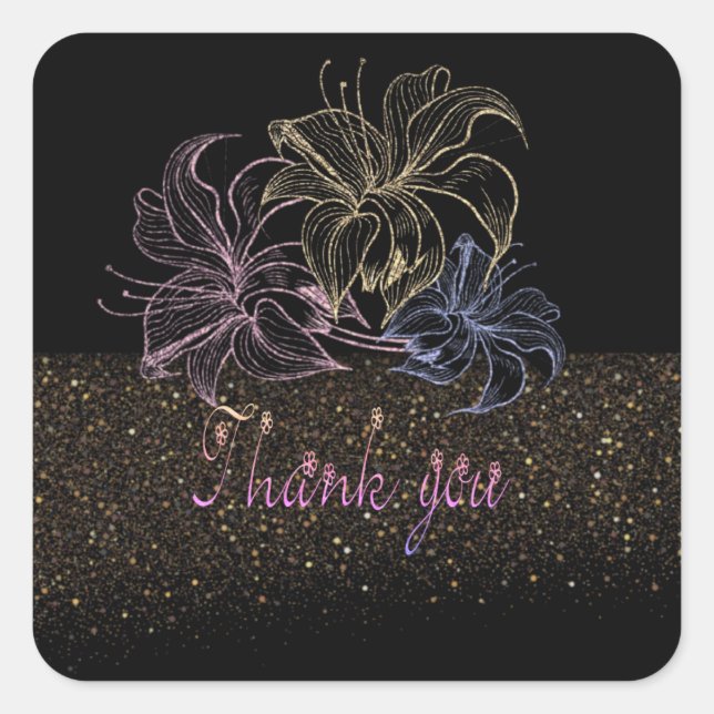 Sticker Carré Calcomanía cuadrada con agradecimento (Devant)