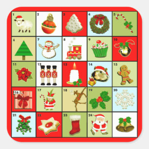 Sticker Carré Calendrier de Noël
