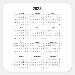 Sticker Carré Calendrier mensuel vertical 2023