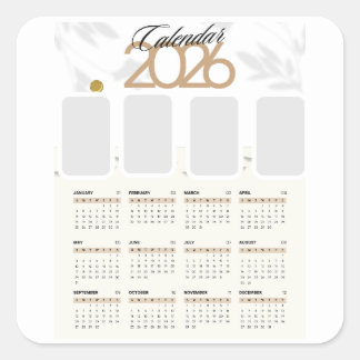 Sticker Carré Calendrier personnalisé 2026