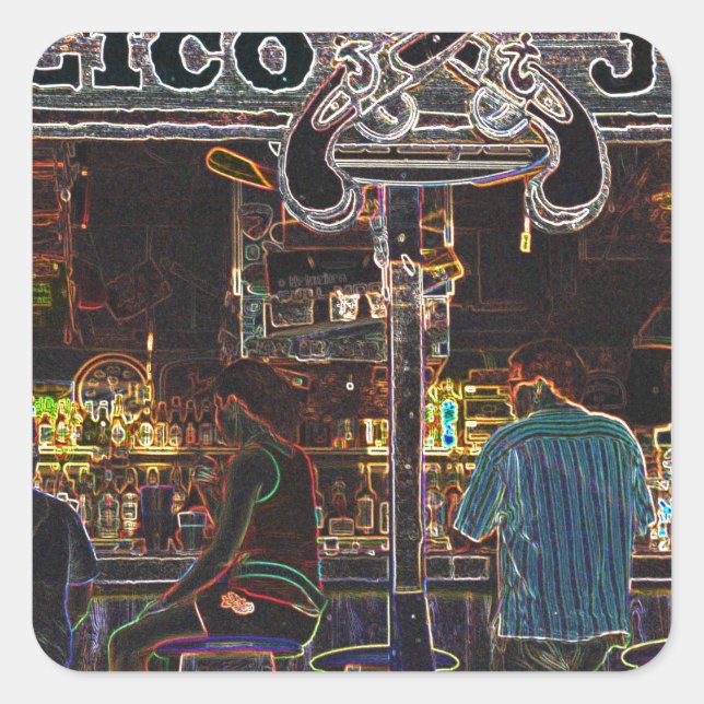 Sticker Carré Calico Jacks Grand Cayman (Devant)