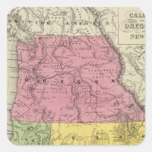 Sticker Carré Californie, Oregon, Utah, Nouveau-Mexique