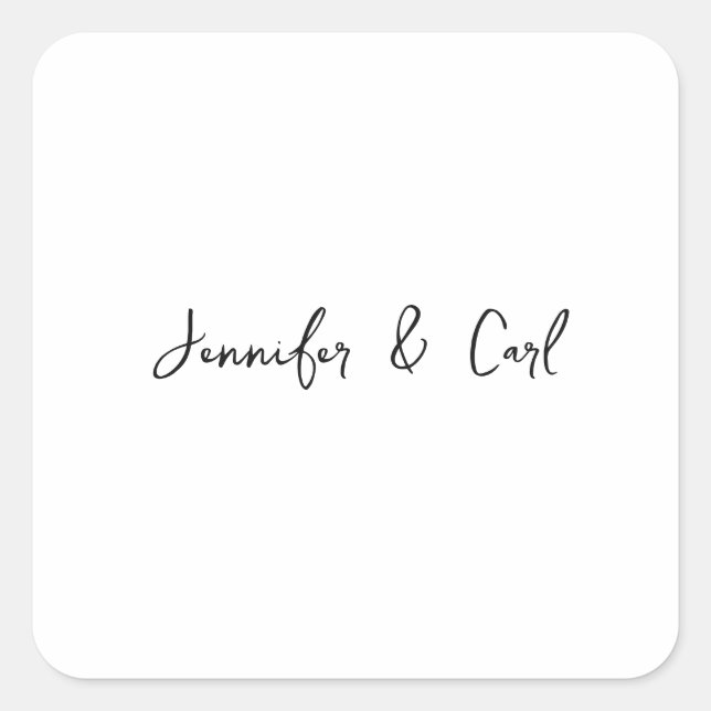 Sticker Carré Calligraphie classique professionnelle minimaliste (Devant)