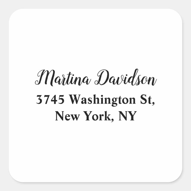 Sticker Carré Calligraphie créative originale unique (Devant)