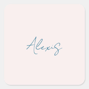 Sticker Carré Calligraphie de nom Script Plain Simple Couleur Pa