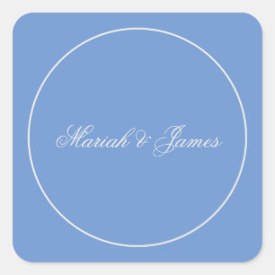 Sticker Carré Calligraphie de noms minimaliste élégante bleue