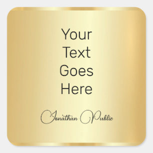 Sticker Carré Calligraphié Faux Gold Elégant Modèle tendance