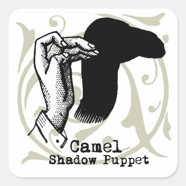 Sticker Carré Camel Hand Puppet Shadow Games (Devant)