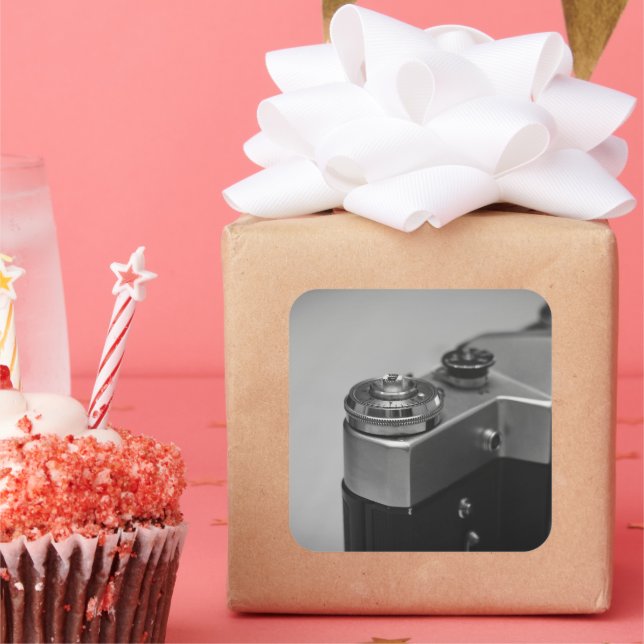 Sticker Carré Caméra rétro (Fête)