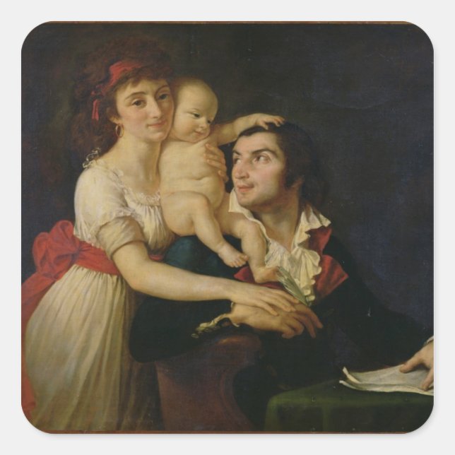 Sticker Carré Camille Desmoulins son épouse Lucile et leur (Devant)