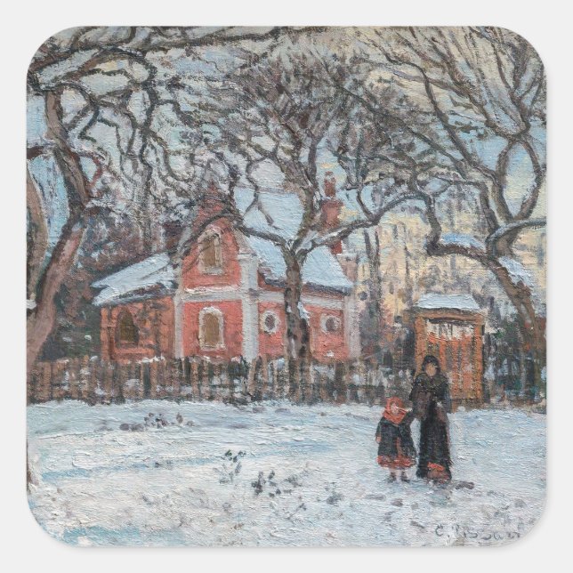 Sticker Carré Camille Pissarro - Chataigniers a Louvecienne (Devant)