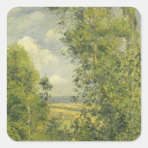 Sticker Carré Camille Pissarro   Un repos dans le pré