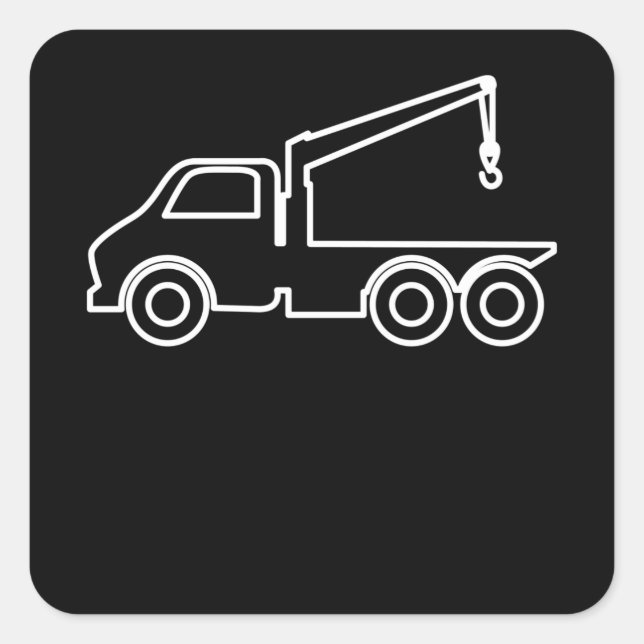 Sticker Carré Camion de remorquage Truck Truck Wrecker Truck Tru (Devant)