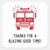 Camion d'incendie | Merci Anniversaire de enfant d
