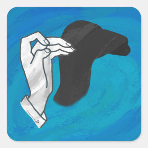 Sticker Carré Camion Ombre Sur Bleu