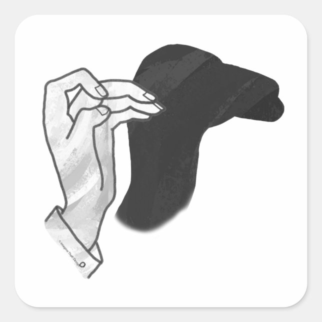 Sticker Carré Camion Silhouette à la main (Devant)