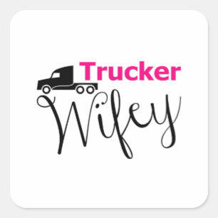 Sticker Carré Camionnette Femme Camionneur Camionneur Camionneur