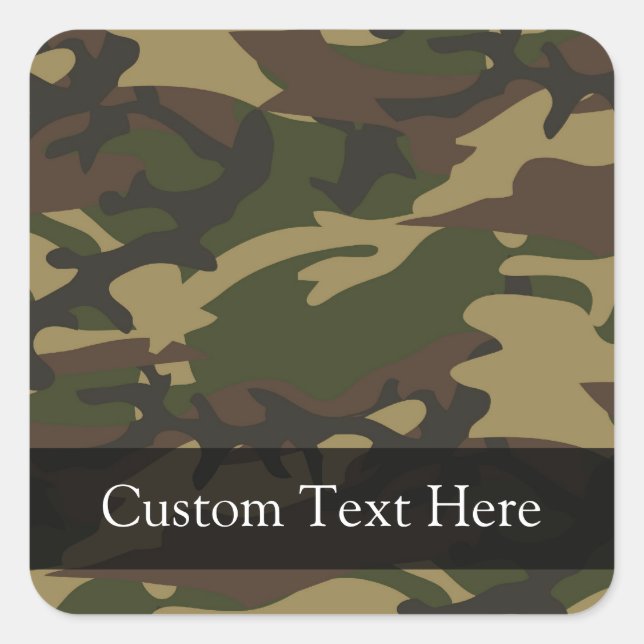 Sticker Carré Camo vert Dusty (Devant)