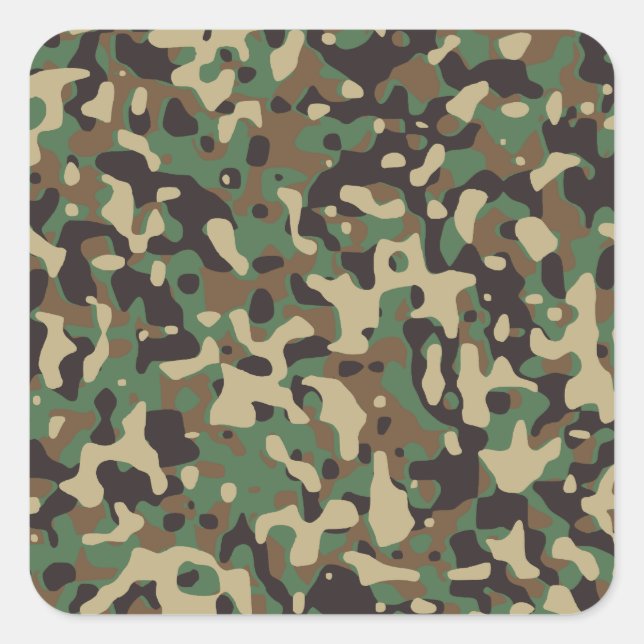 Sticker Carré Camo Woodland (Devant)