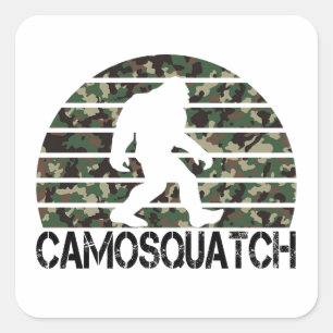 Sticker Carré Camosquatch Funny Bigfoot