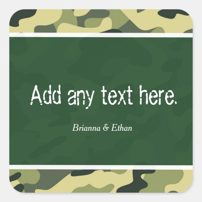 Sticker Carré Camouflage de l'armée verte Favoriser les autocoll (Devant)