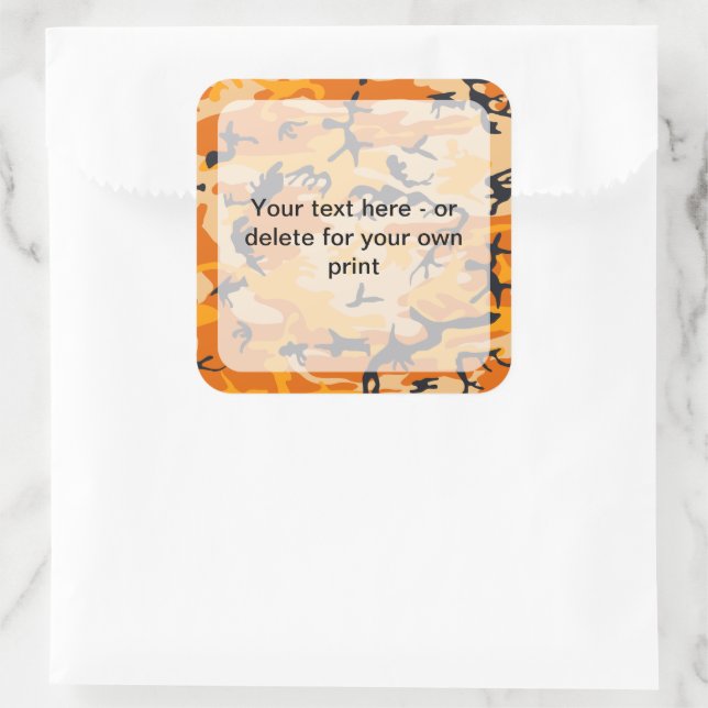 Sticker Carré Camouflage orange, Militaire, Armée (Sac)
