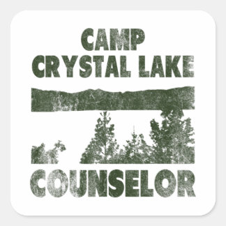 Sticker Carré Camp Crystal Lake Counselor Halloween humorous