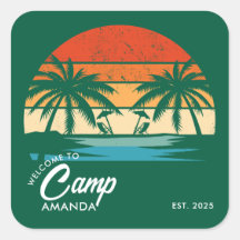 Camp de plage personnalisé pour enterrement de vie