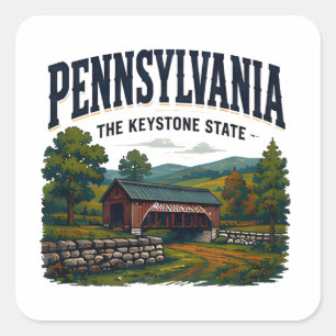 Sticker Carré Campagne historique de Pennsylvanie