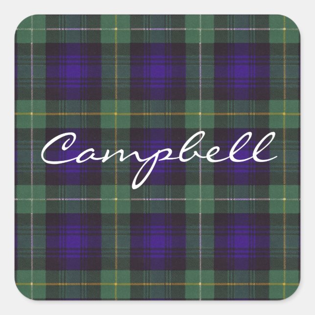 Sticker Carré Campbell de Argyll Scottish clan tartan - Plaid (Devant)