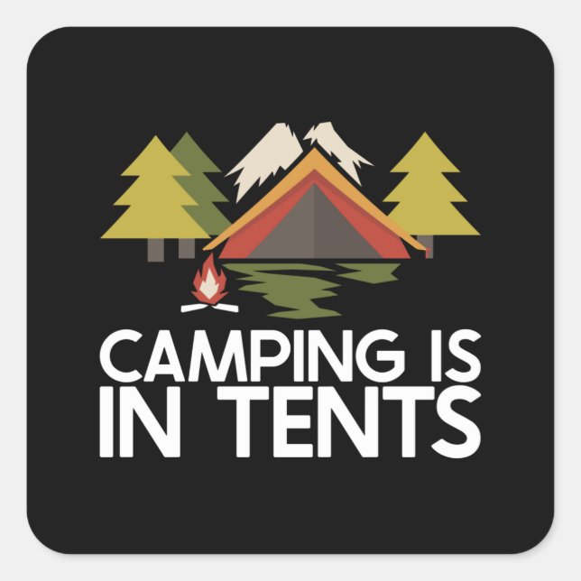 Sticker Carré Camping (Devant)