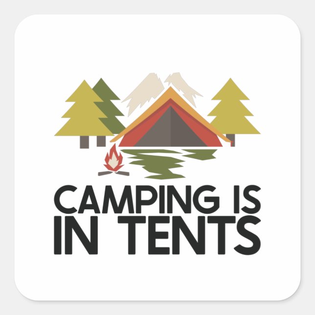 Sticker Carré Camping (Devant)