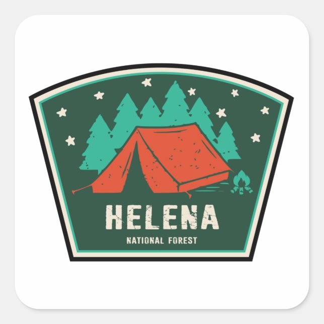 Sticker Carré Camping forestier national d'Helena (Devant)