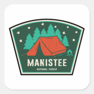 Sticker Carré Camping forestier national Manistee