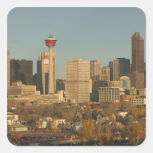 Sticker Carré Canada, Alberta, Calgary : City Skyline à partir d