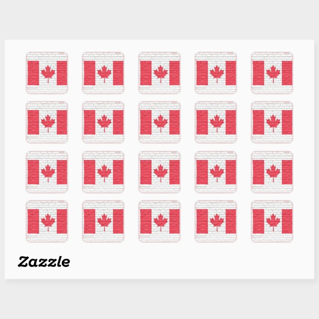 STICKER CARRÉ CANADA BRICK FLAG (Feuille)