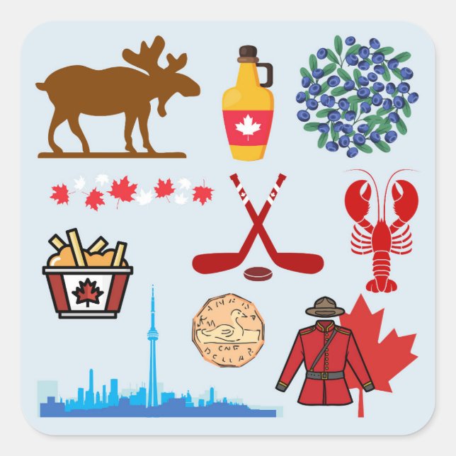 Sticker Carré Canada Fun (Devant)