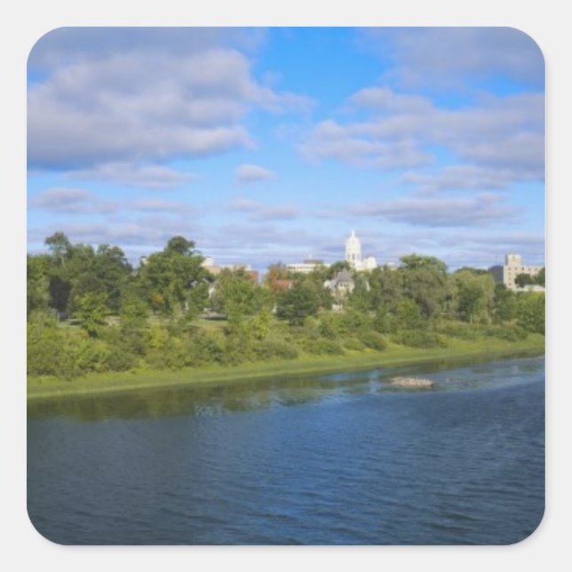 Sticker Carré Canada, Nouveau-Brunswick, Fredericton, Ville (Devant)