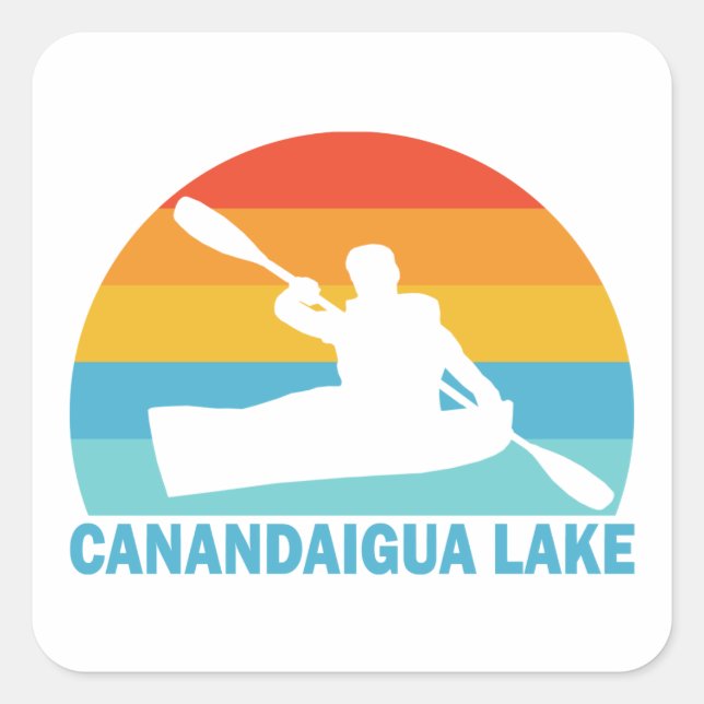 Sticker Carré Canandaigua Lake New York Kayak (Devant)