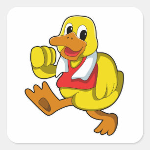 Sticker Carré Canard à la course
