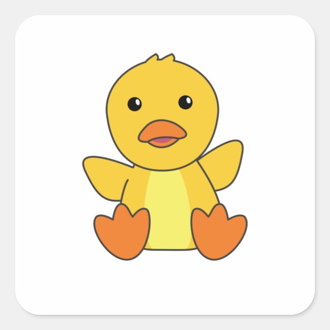Sticker Carré Canard Cute Canards Canards Kits Bébé Oiseau (Devant)