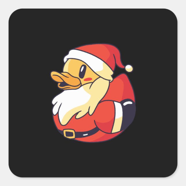 Sticker Carré Canard en caoutchouc père Noël (Devant)