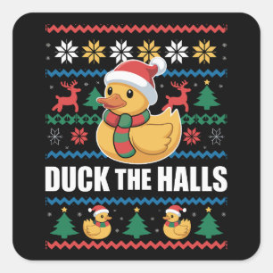 Sticker Carré Canard Les Salles Noël Ugly Christmas Drôle Père N