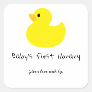 Sticker Carré Canard - Première bibliothèque de bébé