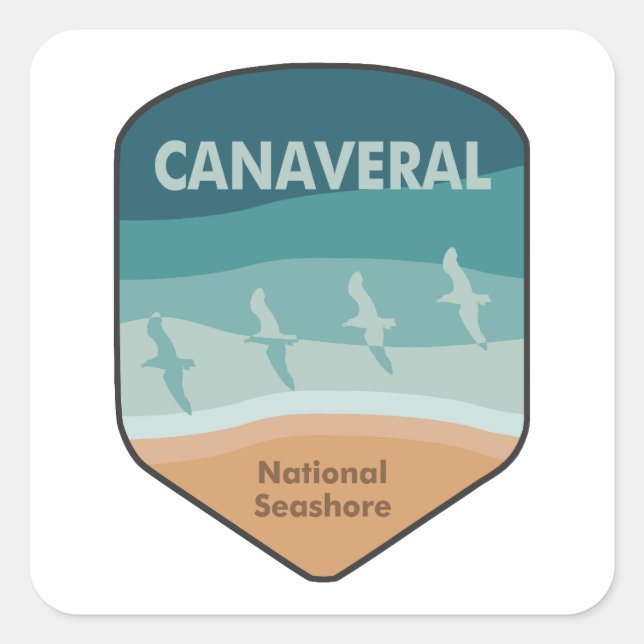 Sticker Carré Canaveral National Seashore Florida Seaguls (Devant)